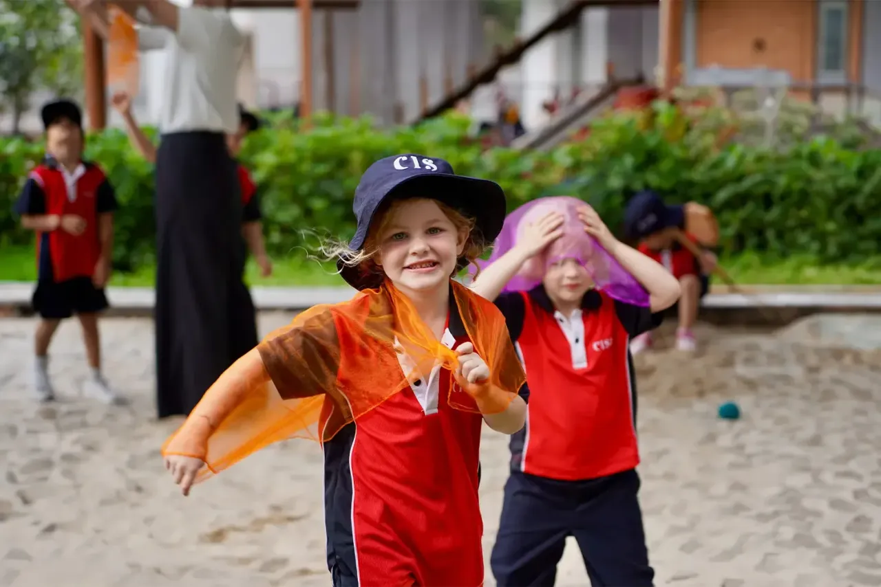 Kindergarten student learning outdoor